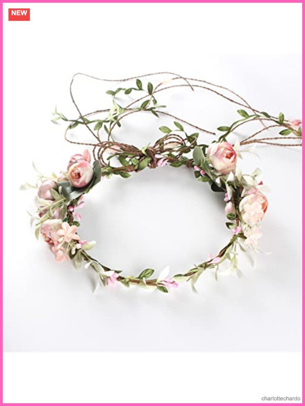 Floral Flower Crown Headband Rose Halo Wedding Bridal Hair Garland Adjustable